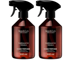 Jean & Len Spray para Hogar Cardamom & Tonka, aroma suave y especiado, refresca con una sola pulverización, 500 ml (Paquete de 2)