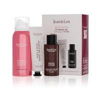 Jean & Len Travel Set Peony & Lychee, ideal como pequeño regalo o detalle, productos para cuerpo y mente, embalaje con certificación FSC, pequeños tamaños de viaje, set de regalo vegano