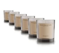 Jean & Len Vela Perfumada Manuka Honey & Vanilla Set, 6 x 195 g | elaborada con manteca de karité, duración de combustión aprox. 40 horas, diseño minimalista, fragancia sensual, vegana