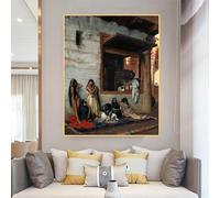 Jean-Leon Gerome «El mercado de esclavos» - Lienzo impreso, pintura al óleo, obra de arte mundialmente famosa, póster, imagen, arte de pared, decoración del hogar (70 x 100 cm)