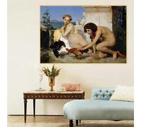 Jean-Leon Gerome "La Pelea de Gallos", lienzo impreso, póster, imagen para sala de estar, decoración moderna de pared (40 x 60 cm/sin marco)