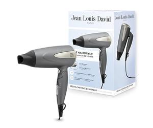 Jean Louis David Secador de Viaje Little Dryer Ultra Compacto 1600W - Asa Plegable - Doble Voltaje - 2 Velocidades, Aire Frío - Concentrador 23 mm - Secado Rápido, Accesorio de Peinado
