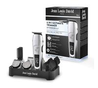 Jean Louis David - Set Cuidado Barba Hombre 6 en 1 - Cortapelos, Barba, Nariz, Orejas, Cuerpo - Cuchillas Acero Inox - Batería Litio-Ion - Base de Almacenamiento, Carga USB - Set Multifunción