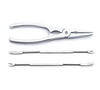 Jean-Patrique Práctico juego de utensilios de mariscos de 3 piezas | Juego de herramientas para mariscos de nueces, langosta, cracker cangrejo cracker tenedor, ganzúa