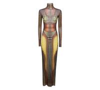 Jean Paul Gaultier- Re-edition The Brown Dots Long Dress- Dresses- Mujer- Multicolor- S- Re-edition The Brown Dots Long Dress