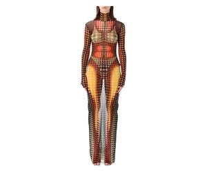 Jean Paul Gaultier- Re-Edition The Brown Dots Long Dress- Dresses- Mujer- Multicolor- S- Re-Edition The Brown Dots Long Dress