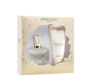JEANNE ARTHES - Set de regalo para mujer - Cassandra Roses Blanches - Eau de Parfum 100 ml + Leche corporal de 150 ml - Fragancia Amber Santal - Fabricado y empaquetado en Francia