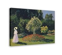 Jeanne-Marguerite Lecadre in The Garden by Claude Monet - Póster de lienzo para dormitorio, decoración de paisaje deportivo, oficina, habitación, marco de regalo, 20 x 30 pulgadas