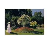Jeanne-Marguerite Lecadre in The Garden by Claude Monet - Póster de lienzo para dormitorio, decoración de paisaje deportivo, oficina, habitación, regalo, sin marco, 20 x 30 pulgadas