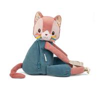 Lilliputiens Mochila blanda Jeanne gata Rosa y verde 30 cm Apta guardería 12 meses
