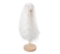 Jeanok 1pcs Peluca de Muñeca Rizada Larga con Golpe Recto, Peluca de Reemplazo de Cabello de Muñeca Suave y Sedosa para 1/4 Muñecas de 18.5 a 21cm 7.3 a 8.3in Circunferencia de