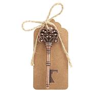 Jeanoko 12 Abridores de Botellas con Forma de Llave de Corazón Vintage, Regalo único para Fiesta de Boda, Llavero de Aleación de Cobre con Etiquetas, para Decoraciones de Banquetes de