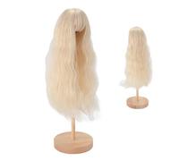 Jeanoko 1pcs 1/4 Peluca de Muñecas, Peluca de Cabello Rizado de Seda de Alta Temperatura con Flequillo para Muñecas Articuladas de Bola de 7 a 8 Pulgadas, Peinado y Volumen de