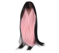 Jeanoko 1pcs Peluca de Muñeca Recta Larga con Dos Colores, Peluca para el Cabello de Muñecas, Peluca de Reemplazo de Muñecas para 7.3-8.3in Cabezas de Circunferencia, Peluca de