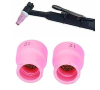 Jeanoko 2 Boquillas de Cerámica para Taza de Soldadura TIG, Kit de Repuesto Resistente a Altas Temperaturas para Accesorios de Antorcha de Soldadura Serie WP9 17 18 20 25 26 (Rosa)
