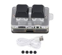 Jeanoko 2 Teclas Teclado Personalizado Interruptor Azul Programable RGB Light BT Tipo C Jugadores y Profesionales