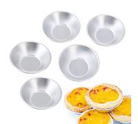 Jeanoko - 25 Moldes de Aluminio para Tartas de Huevo, para Tartas Pequeñas, Mini Cupcakes, Magdalenas, Galletas, Moldes para Hornear, Tazas para Tartas de Huevo, Moldes para