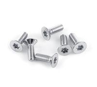 Jeanoko 50 Tornillos de Cabeza Plana A2-70 M4, Cabeza Al Ras Plateada de Acero Inoxidable con Accionamiento en Estrella con M4x8 Mm a M4x30 Mm para Sujetadores de Construcción Industrial (M4×8)