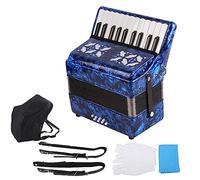 Jeanoko Acordeón de 22 Teclas, 8 Acordeones de Piano bajo Sonido Puro Teclas en Blanco y Negro Correas Ajustables para Estudiantes Principiantes (Azul oscuro)