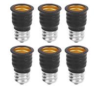 Jeanoko Adaptador de Bombilla E12 a E14, Convertidor de Enchufe E14 a E12 con Material de Cobre para PC, para Garajes, Dormitorios, Salas de Estar, Cocinas, 6 uds. (Negro)