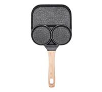 Jeanoko Bandeja para Huevos Antiadherente, Construcción de Aleación de (3 | Versátil para tortillas, panqueques y más, Fácil de limpiar, Compatible con cocinas de gas y de inducción, Cómodo de madera