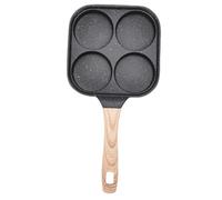 Jeanoko Bandeja para Huevos Antiadherente, Construcción de Aleación de (4 | Versátil para tortillas, panqueques y más, Fácil de limpiar, Compatible con cocinas de gas y de inducción, Cómodo de madera