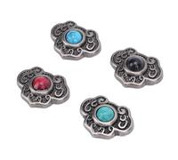 Jeanoko Botones Vintage Elegantes Botones de Costura Decorativos de Metal para Manualidades 4 Piezas Diseño Floral 20x15,5 Mm