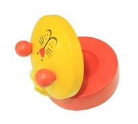 Jeanoko Castañuela de Dedo de Madera, Juguetes Educativos de Ritmo para Niños con Diseño de Patrón Animal, Madera Segura No Tóxica, Adecuado para el Aprendizaje Temprano, 1 Unidad (Amarilla)
