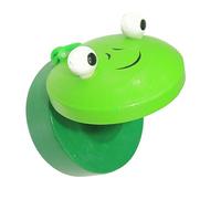 Jeanoko Castañuela de Dedo de Madera, Juguetes Educativos de Ritmo para Niños con Diseño de Patrón Animal, Madera Segura No Tóxica, Adecuado para el Aprendizaje Temprano, 1 Unidad (Verde)