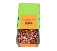 Jeanoko Clavos de herradura chapados en cobre, 250 uñas de alta resistencia a la tracción con caja de almacenamiento para herrero, reparación de pezuñas de caballo (E3)