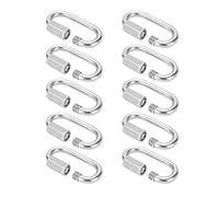 Jeanoko Conector de Enlace Rápido de 10 Uds para Mosquetón de Bloqueo Seguro con Metal de Primera Calidad para Acampar y Escalar Acero Inoxidable 304