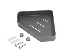 Jeanoko Estante Esquinero para Ducha, Estante Esquinero de Almacenamiento de Aluminio Espacial a Prueba de Herrumbre para Baño, Cocina, Sala de Estar, Balcón, Gris, 1 Paquete