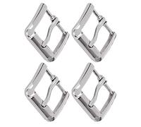 Jeanoko Hebilla de Cinturón de Aleación de una Sola Punta para Correa de Cuero, Accesorios de Bricolaje, 20mm, 4 Piezas, Ideal para Cortavientos y Bolsa de Zapatos (Plata B01-61-61018)