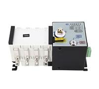 Jeanoko Interruptor de Transferencia Inteligente de Doble Potencia, Interruptor de de Grupo Electrógeno de Aislamiento de 100A, CA 400V para ABS de Oficina en Casa, Aleación de Aluminio, 1 Paquete