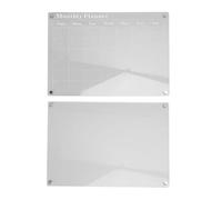 Jeanoko Juego de Calendario Mensual Acrílico, Rotuladores Vívidos, Fácil de Borrar para el Hogar, Cocina, Juego de 2 Uds de Acrílico Transparente para Planificación Familiar