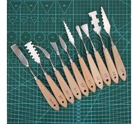 Jeanoko Juego de Cuchillos Raspadores de Pintura de Acero Inoxidable, 10 Uds., para Diversos Efectos de Pintura para Artistas y Entusiastas del Arte (Paquete de 10)