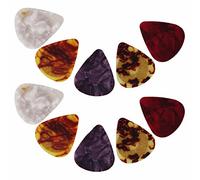 Jeanoko Juego de Púas de Guitarra con Diseño Antideslizante para Tocar Fácilmente, Kit de Accesorios de Celuloide Colorido de 10 Piezas