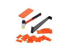 Jeanoko Kit Completo de Herramientas de Instalación de Pisos de Madera para Pisos Laminados con Bloque de Golpe de Martillo de Goma y 40 Espaciadores Materiales Duraderos