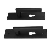 Jeanoko Manija de Puerta de Aleación de Aluminio con Diseño Resistente a Impactos para una Fácil Instalación en Hogares, Negro, 2 Unidades