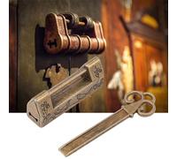 Jeanoko Mini Candado de Flores de Estilo Chino Vintage, Cerradura Fuerte de Aleación de Zinc para Joyero, Caja de Regalo con Cajón Retro (bronce urraca)