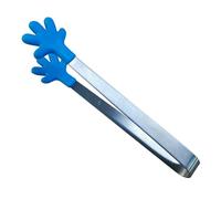 Jeanoko Mini Pinzas de Silicona de Acero Inoxidable, Color Azul, Resistentes Al Calor, Fáciles de Limpiar, para Hielo, para Cocina, 5,1x1,6x0,8 Pulgadas