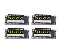 Jeanoko Módulo de Pantalla de Tubo Digital LED Transparente 4 Dígitos 7 Segmentos 0,36" para Control y Operación Inteligentes con Placa PCB Premium, Paquete de 4 (Amarillo MRA110C)