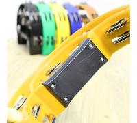 Jeanoko Pandereta de Mano, Instrumento de Percusión de Gran Tamaño para Niños, Educación Musical, Plástico Ligero, 20cm de Altura (Amarilla)