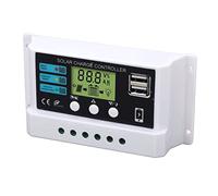 Jeanoko Pantalla LCD Controlador de Carga Solar Protección contra Sobrecarga para el Hogar Industrial 12V 24V Blanco (30A)