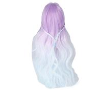 Jeanoko Peluca de Pelo de Muñeca 1/3, Pelo Largo y Rizado Suave, Peluca de de Cuero Cabelludo de Simulación para Modelado de Muñecas, Vestido Cruzado (Púrpura degradado)