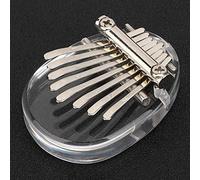 Jeanoko Piano de Pulgar de 8 Teclas, Mini Instrumento Musical Decorativo Portátil para Viajes, Escuela y Fiestas, Acrílico Transparente, Cristal en Forma de Corazón, 2,8" (Cristal ovalada)