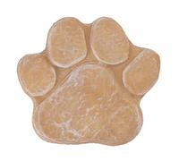 Jeanoko Piedra Conmemorativa de Huella de Perro, Letras, Marcador de Tumba para Perro, Monumento para Mascotas, Patio de Césped Al Aire Libre, Estilo Europeo, 6,1x6,9 Pulgadas (Amarillo)