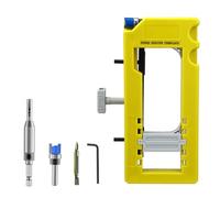 Jeanoko Plantilla de Bisagra de Puerta, Plantilla de Enrutador Profesional Ajustable para Carpintería, Mortaja de Bisagra de Radio de 5 "de Largo y 1/4-5/8" para Instalación de Puertas