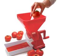 Jeanoko Prensa de tomate, filtro de acero inoxidable para separar piel y semillas, prensa de tomate manual de fácil limpieza, ideal para hacer jugo y salsa de tomate en cocina.