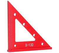 Jeanoko Regla Triangular para Carpintería, Aleación de Aluminio Fuerte, Escala Transparente de 5,1 Pulgadas para Carpintería y Marcos